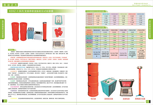 《2018版产品选型手册开始发行了》变频串联谐振耐压试验装置选型